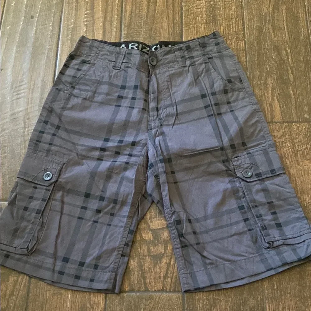 Arizona Jean Company Grey Charcoal Cargo Shorts Relaxed Fit Sz 30 New No Tag
